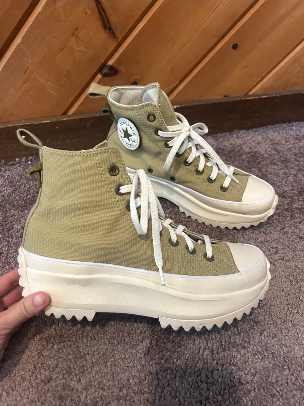 Converse Run Star Hike Platform Sneakers A06091C Toad/Dark Moss/Natural Ivory - Picture 11 of 14